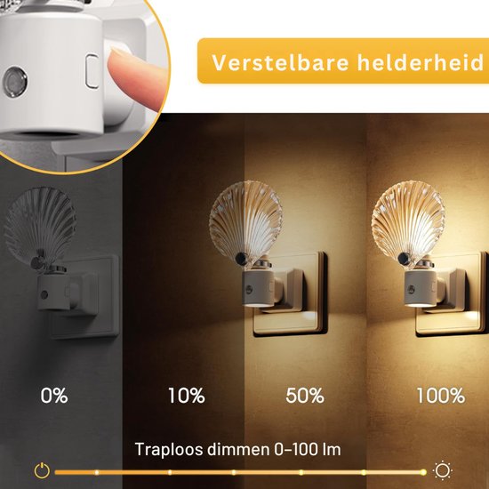 ZRNS® Stopcontact Lampje - Stekkerlamp Instelbare Helderheid - Stekker Lamp - Met Schemeringssensor van Zrns — afbeelding 4
