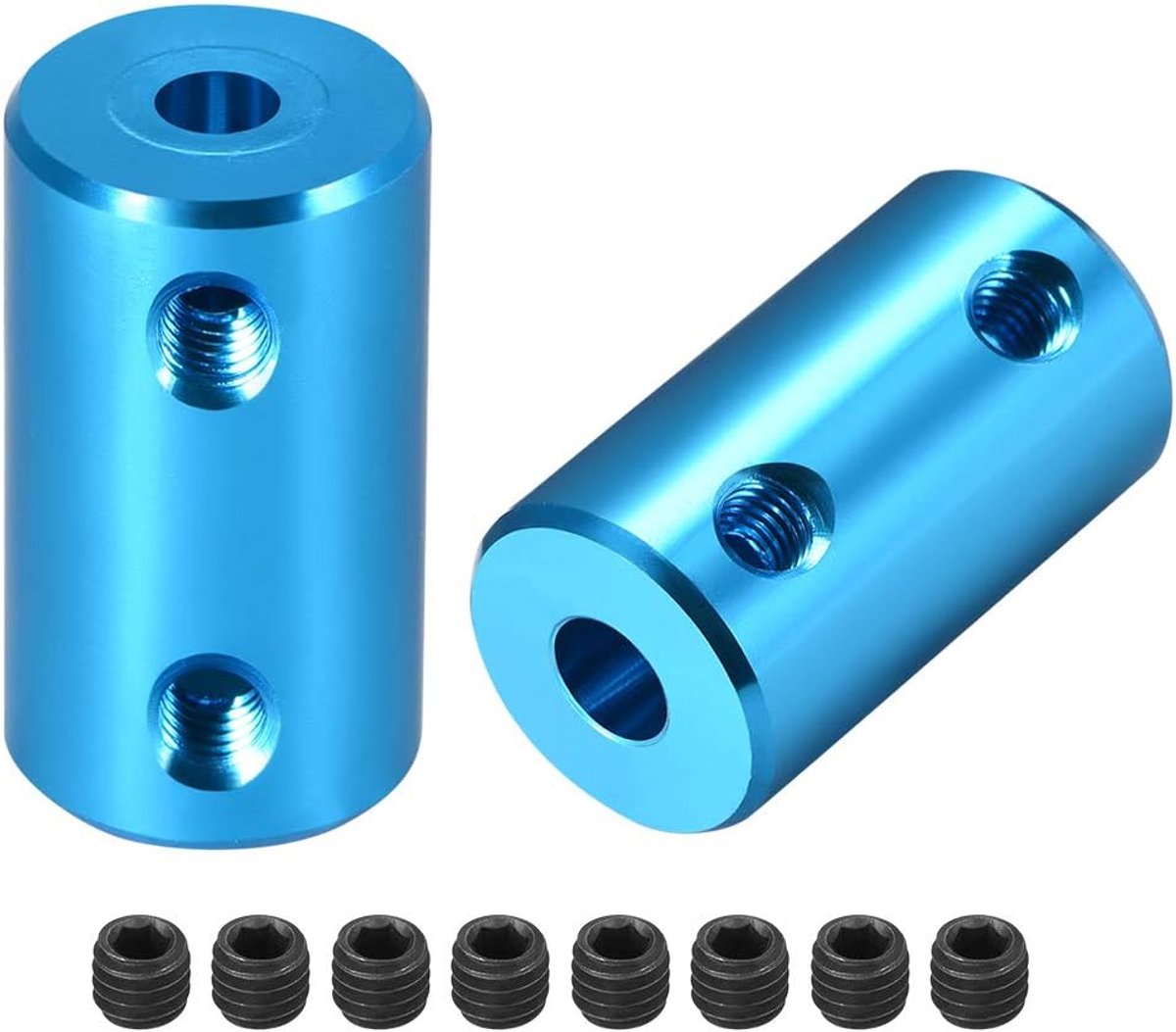 sourcing map askoppeling motor wiel koppeling connector 4mm tot 4mm boring L25xD14 blauw 4mm to 5mm 2PCS blauw