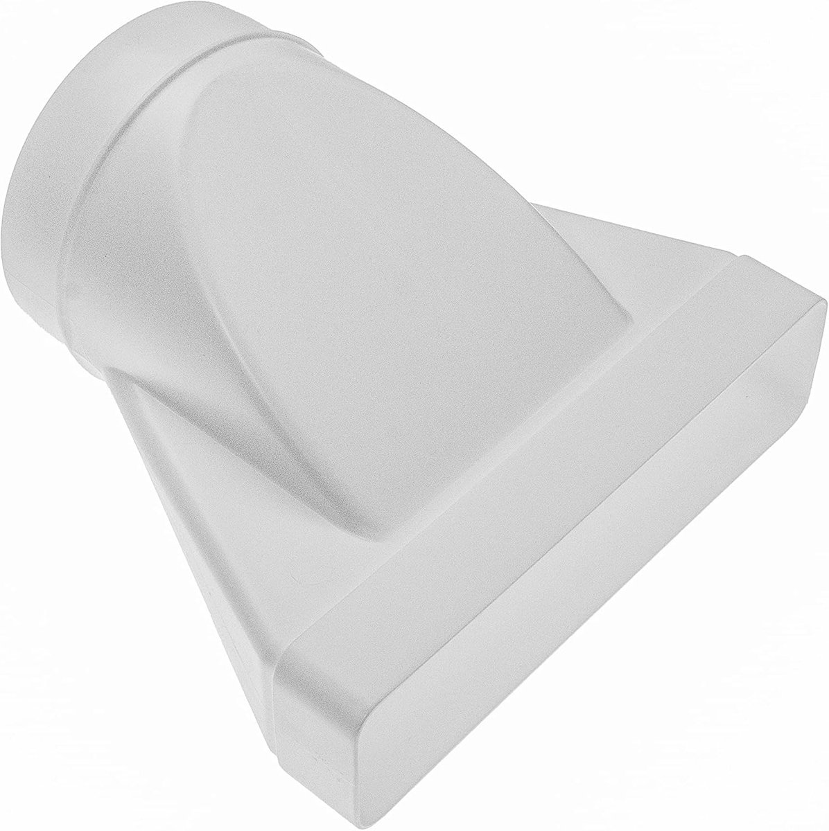 Systems 220 x 55 mm tot Ø 125 mm adapter - witte kunststof ontluchtingskanaalverbinder, rechthoekig tot rond - hittebestendig, duurzaam verloopstuk voor airconditioning, badkamer, keuken