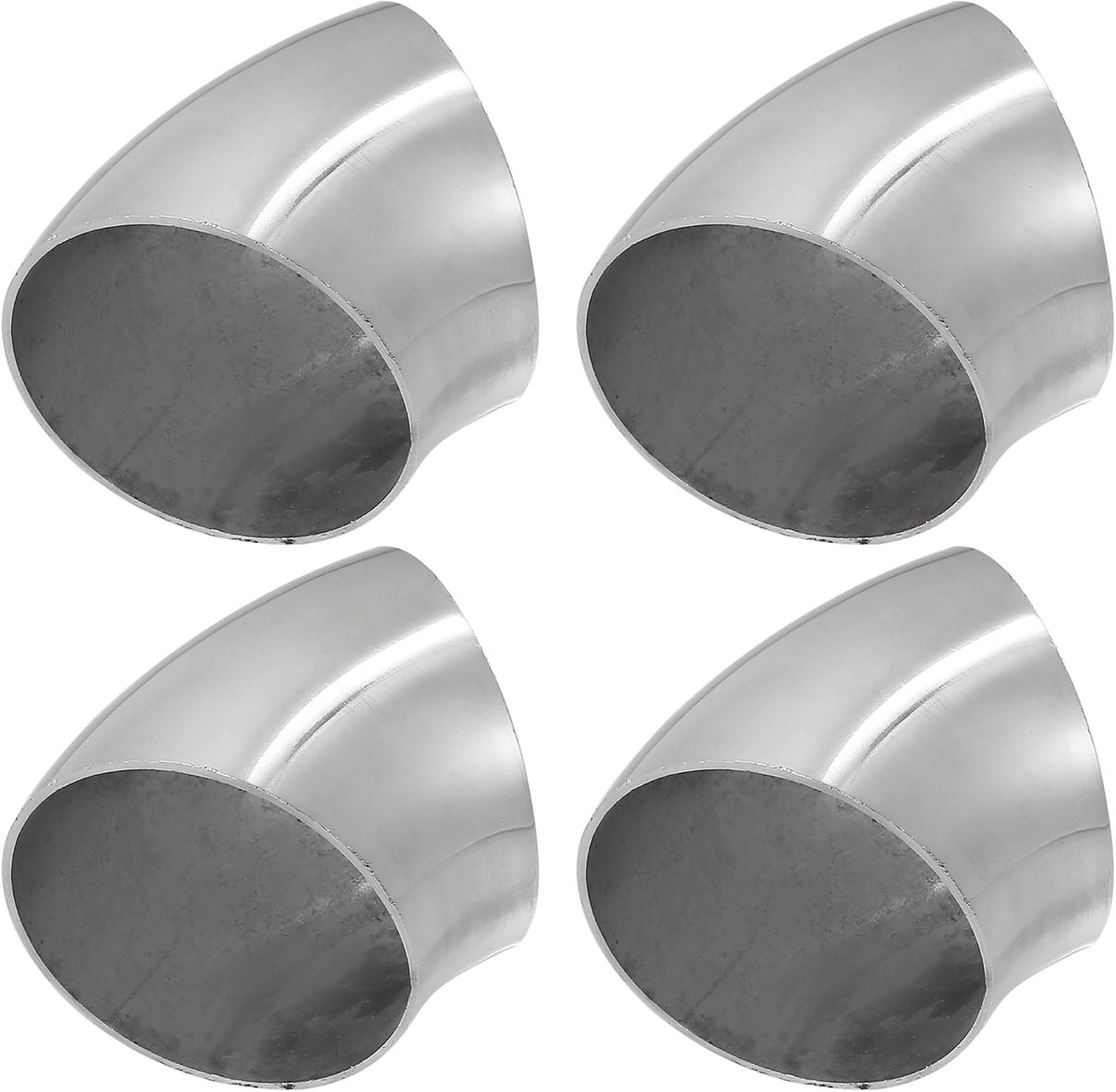 ABSOPRO 45 graden uitlaatpijp 63 mm buitendiameter uitlaatpijp (set van 4 stuks)