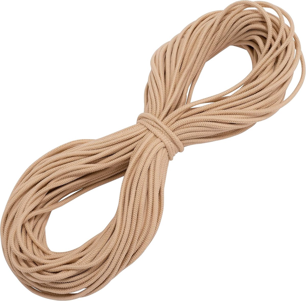 - C67278 - Decoratief elastiek ongeveer 5 m - Diameter 2 mm - zandkleur