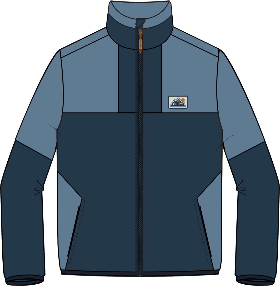 Protest PRTMendo Vest Jongens Fleece Outdoor Rits Marineblauw