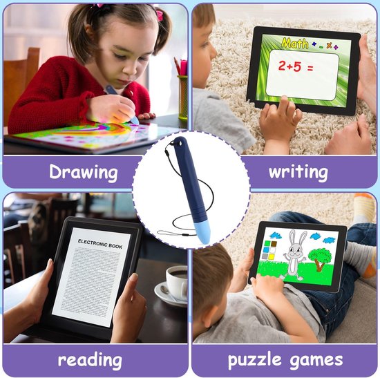 Styluspen voor Touchscreens, Capacitieve Styluspen met Ketting Kindertablet-Styluspen Kinderkrijt-Styluspen voor Touchscreen-Apparaten Smartphones Tablets (Blauw) — afbeelding 4