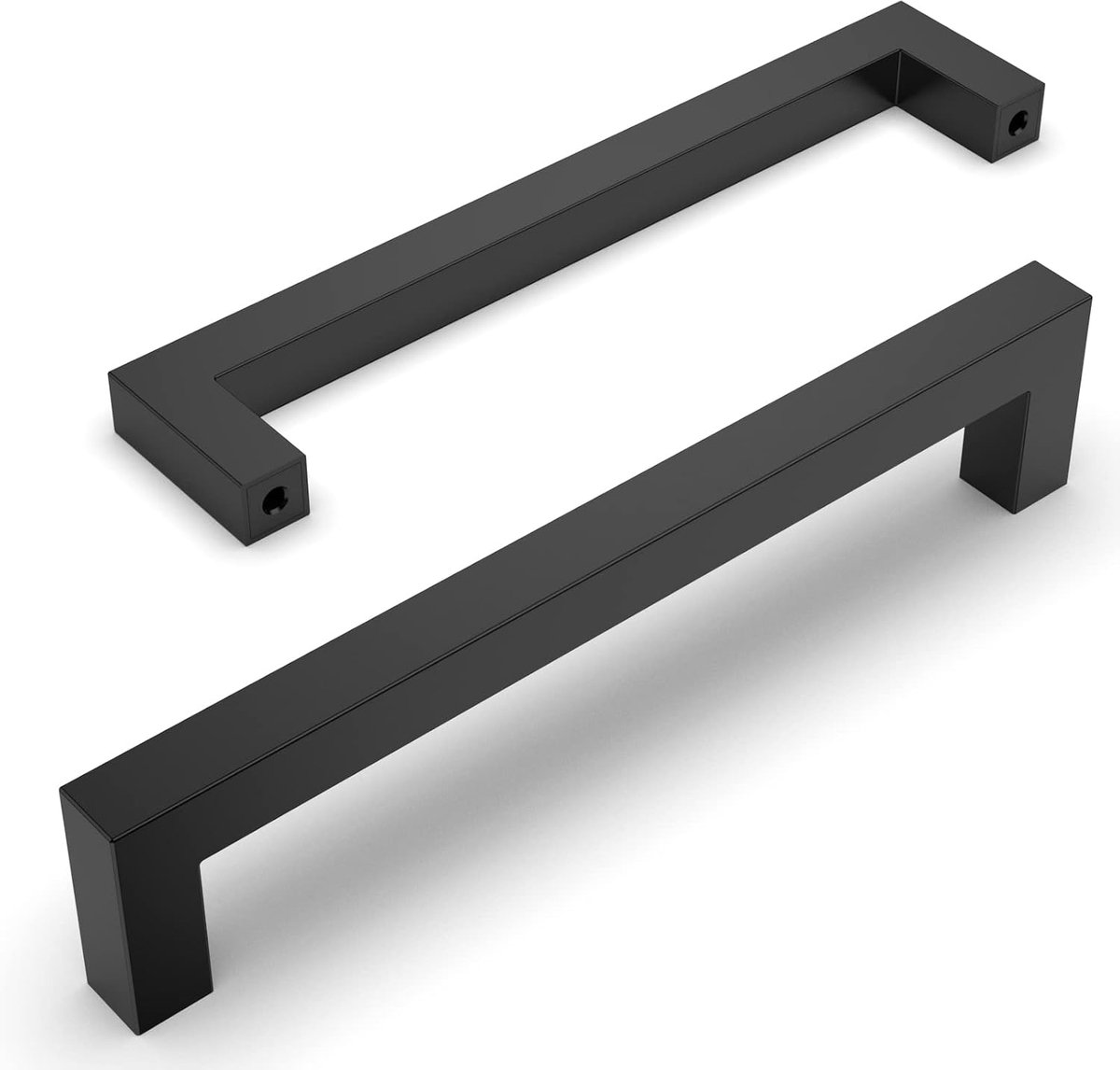 5 stuks roestvrij stalen zwarte meubelgrepen, kastgrepen, keukengrepen, 160 mm gatafstand, ladegrepen, lade, grepen voor keukenkasten, kledingkast