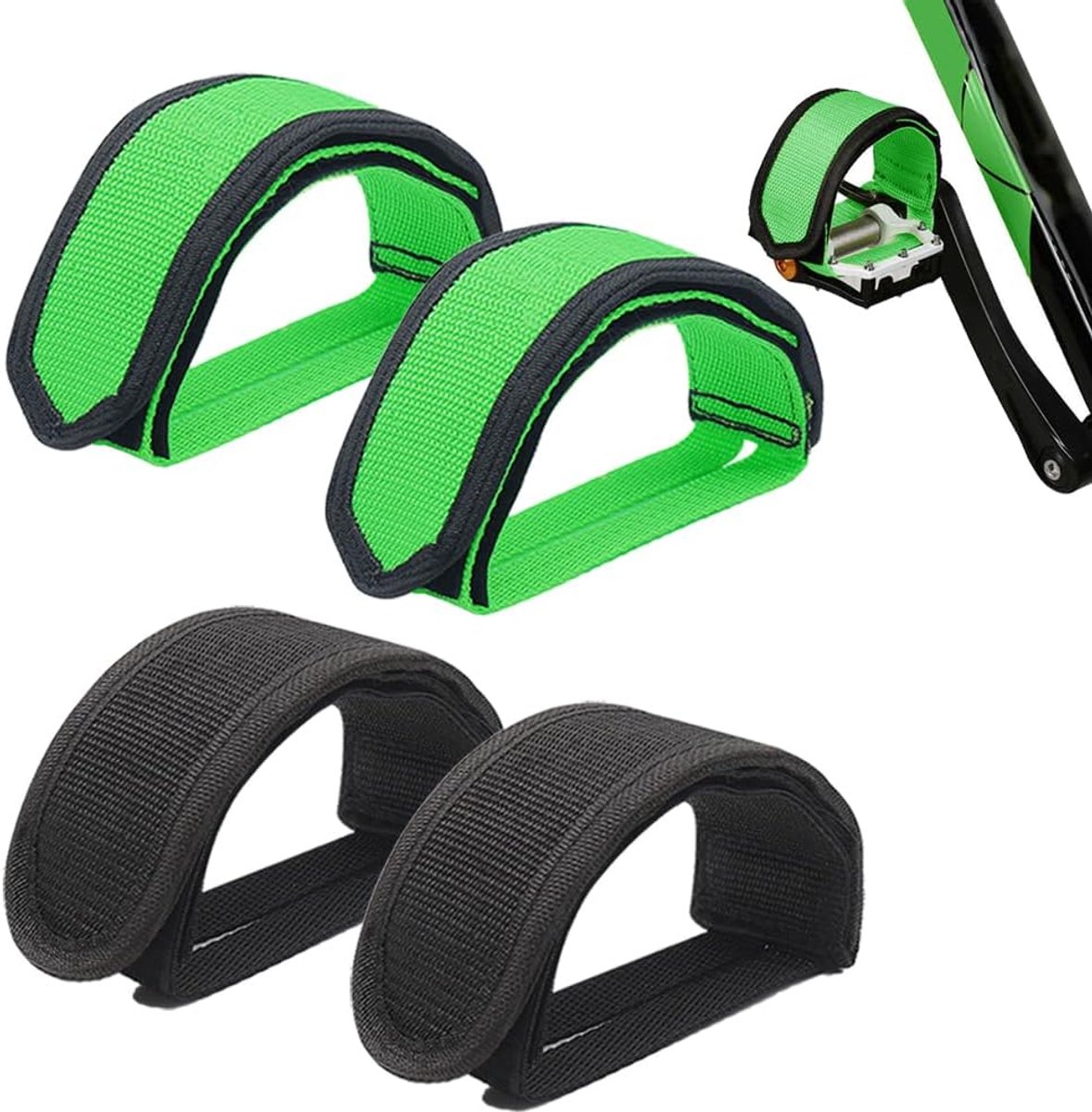 4 stuks fiets pedaalriem, universele verstelbare anti-slip voetriem zwaar belastbare nylon voetsteun thuis of