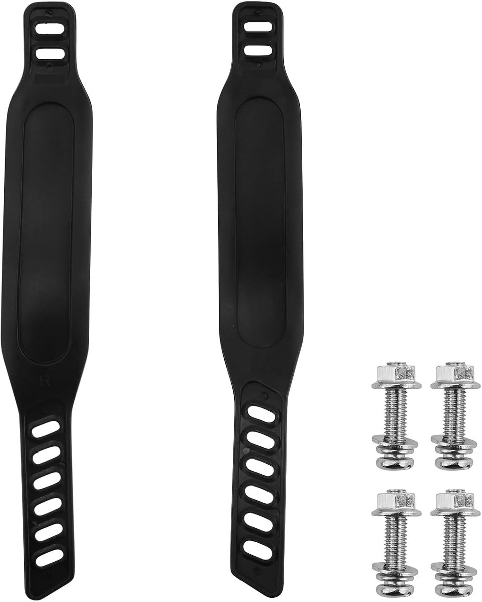 2 stuks pedaalriemen, fietspedaalriemen, verstelbare universele pedaalriem met 1 set schroeven, voor thuis, fitnessstudio, binnen (zwart)