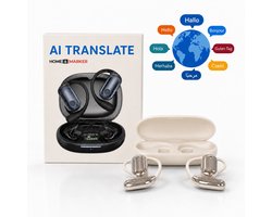 Home & Marker - AI Vertaal Oordopjes - Vertaal Apparaat - Real-time Vertalings oordopjes - 144 Talen & Dialecten - Offline Functie - Draadloze Spraakvertaler voor Reizen & Zakelijk - Bluetooth 5.4 - Beige - TRANZIO