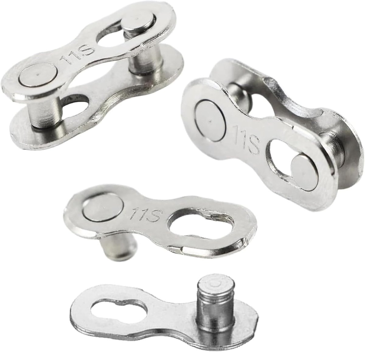 Kettingschakels voor fiets, 11 versnellingen, 3 paar, herbruikbaar, staal, zilverkleurig, voor MTB en racefietsen, snelkoppeling voor reparatie van kettingen