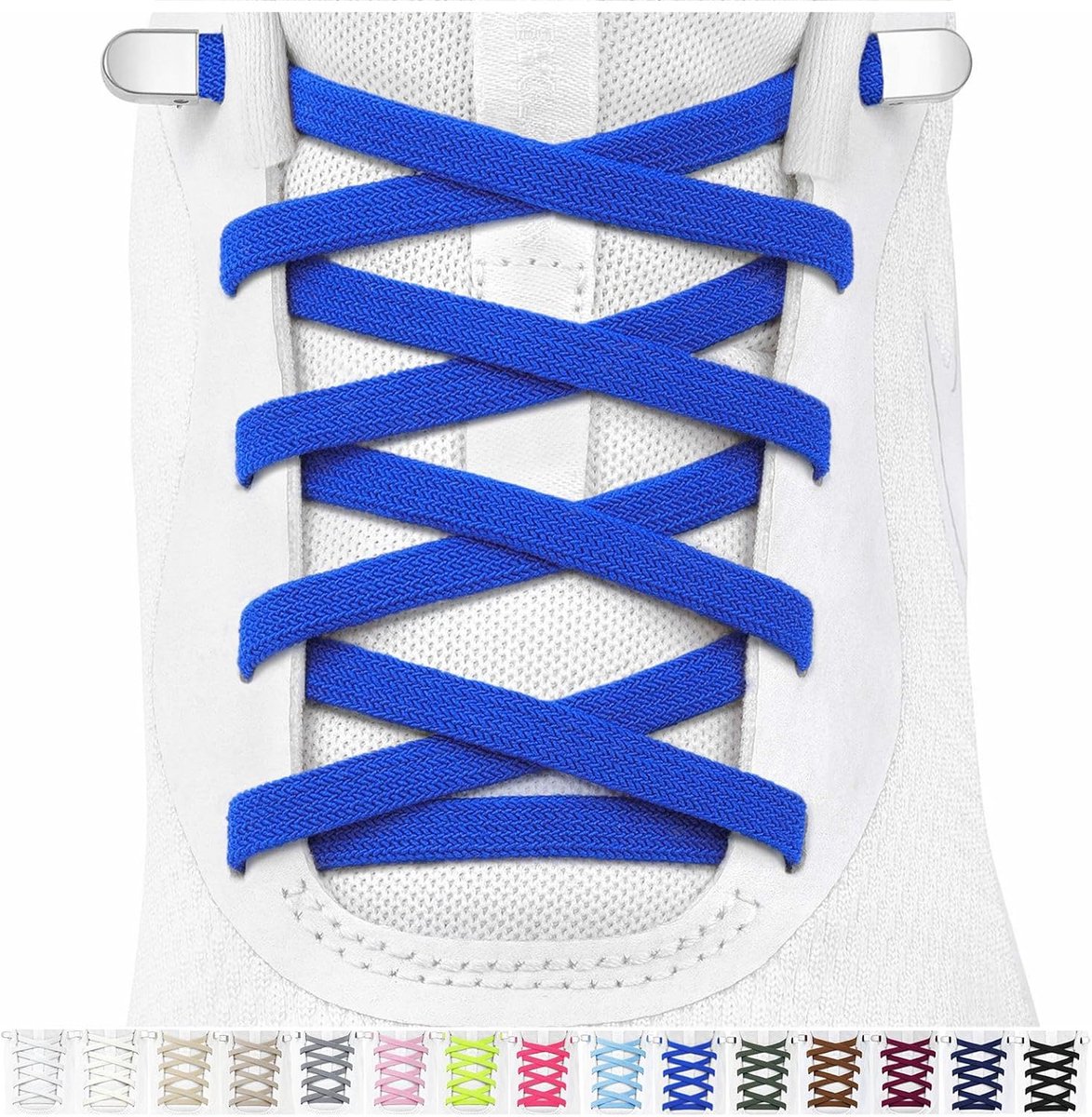 2 paar elastische veters voor kinderen en volwassenen sportschoenen sneakers platte schoenveters elastisch zonder knopen