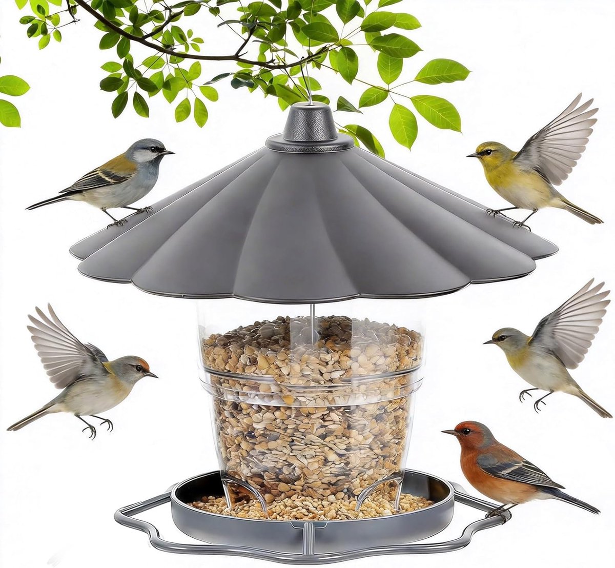 vogelhuis om op te hangen, vogelvoederhuis om op te hangen, weerbestendig, vogelvoederdispenser, grote inhoud, voederhuis, vogels, voor tuin, balkon, voederstations, wilde vogels