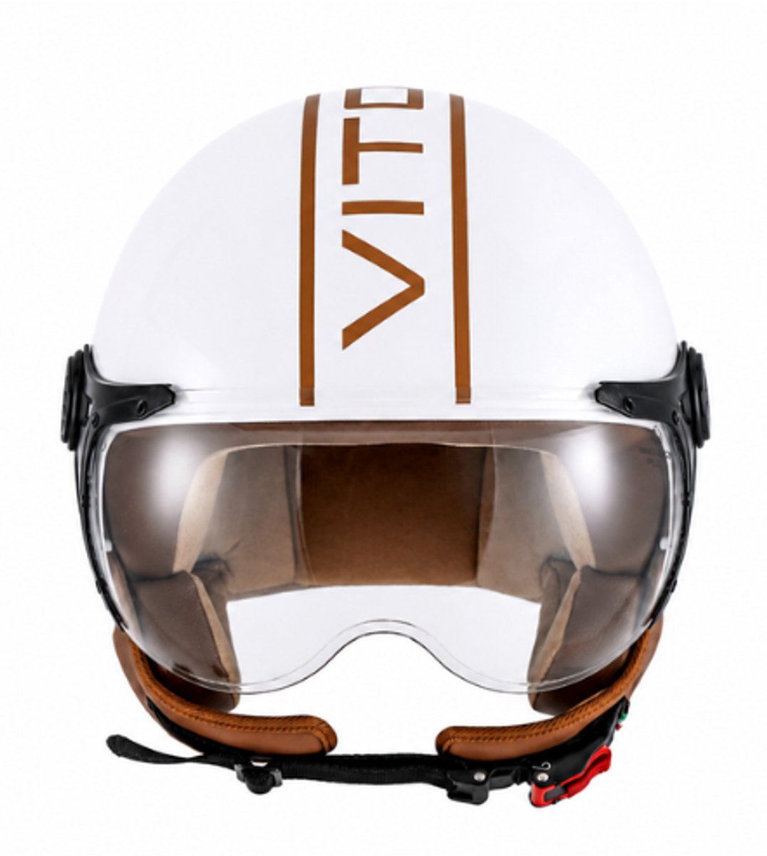 Vito Lavello Jethelm - Scooterhelm - Brommerhelm - Motorhelm - Glans Wit - Maat XXL