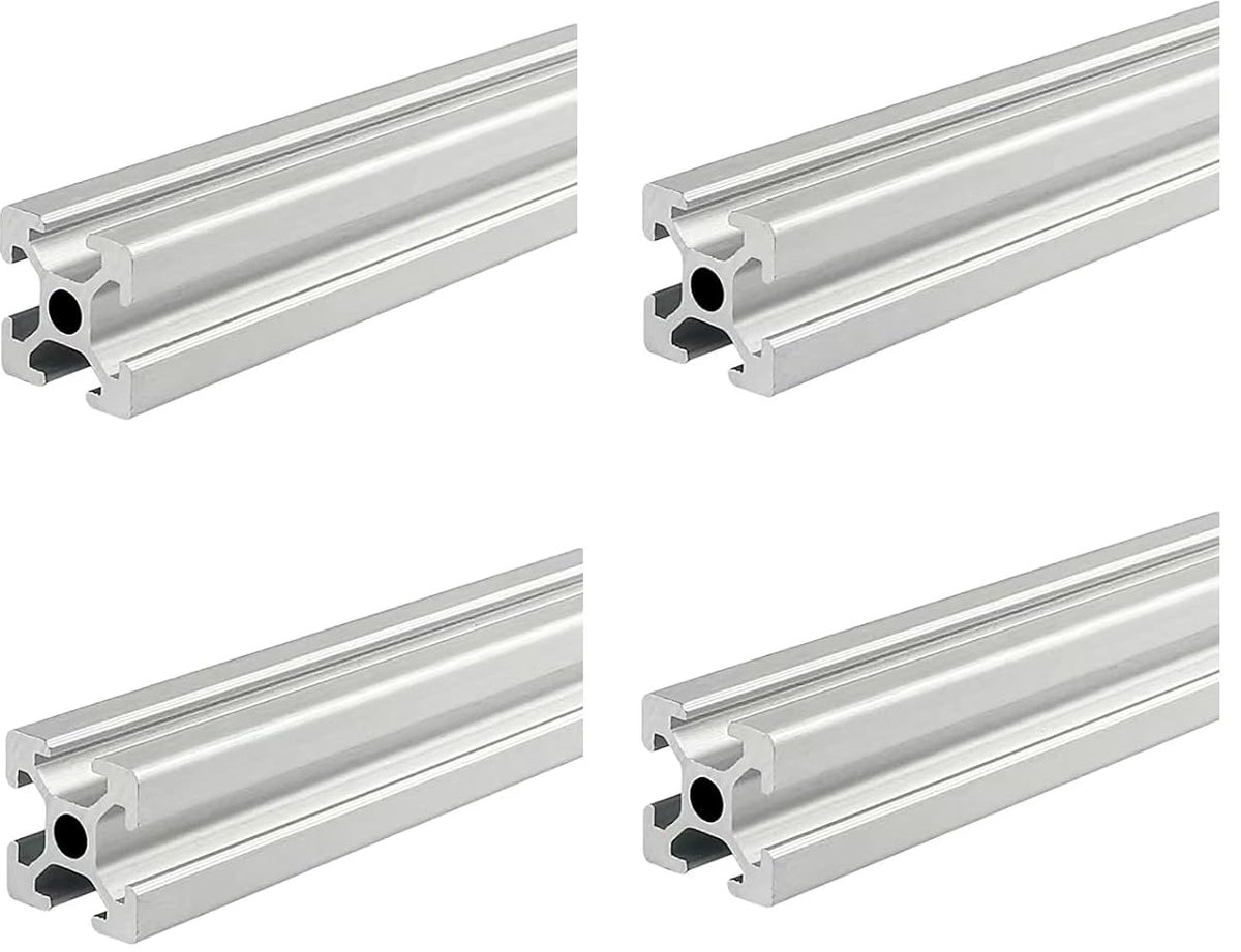 Aluminium profiel 2020 Aluminium profiel, 200 mm, T-type, zilverkleurig aluminium profielen, 20 x 20 mm, Europese standaard, geanodiseerde lineaire rail, extrusie, 4 stuks, voor doe-het-zelf