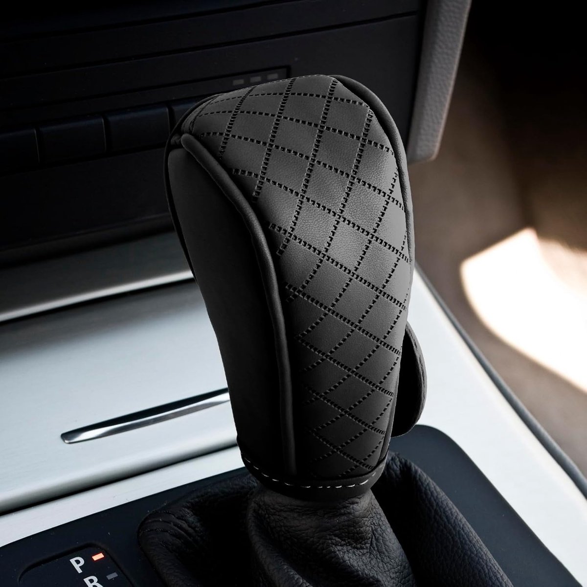 versnellingspookknophoes, antislip hoes voor versnellingspook voor schakelhendel, stof- en waterdicht, decoratie-accessoires voor auto's, vrachtwagens, SUV's (zwart)