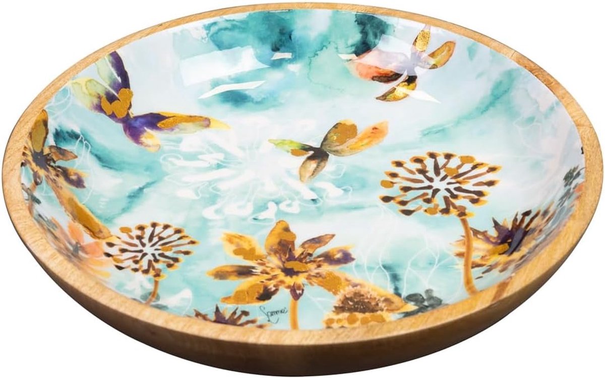 Fresia fresh - 31x7 - Metaal & Epoxy - Exclusieve homeware voor binnenshuis - Handgemaakt - Unieke print - Ontworpen door Lammie
