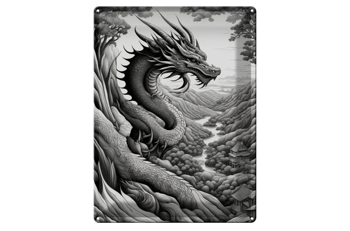 Blechschild 20x30cm Drachenschlange 5