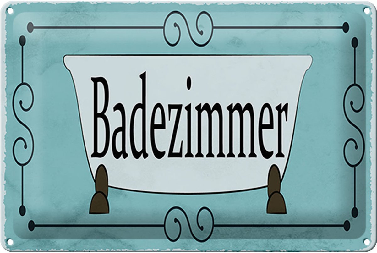 Blechschild Hinweis 30x20cm Badezimmer