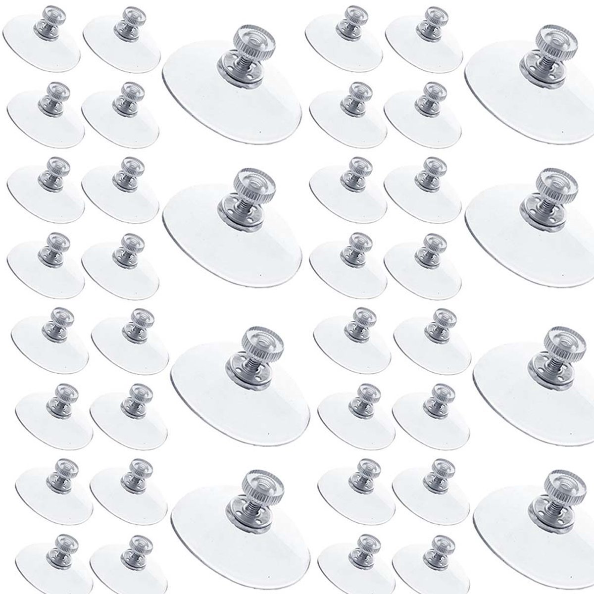 Zuignap met schroefdraad - Transparante Zuignap (50 mm diameter) - 40 Stuks