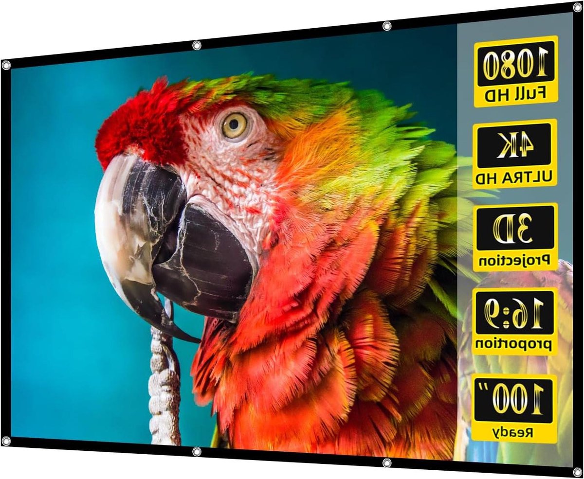 Projectiescherm - Filmscherm - Thuisbioscoop Creëren - Opvouwbaar Anti-Vouw - 100 inch - Wit