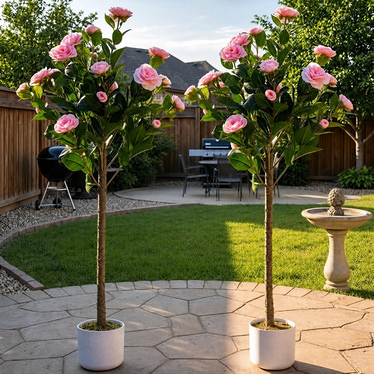 Danky - Kunstbloem Camellia Boomset 2 stuks - 20 Bloemen - Onderhoudsvrije decoratie
