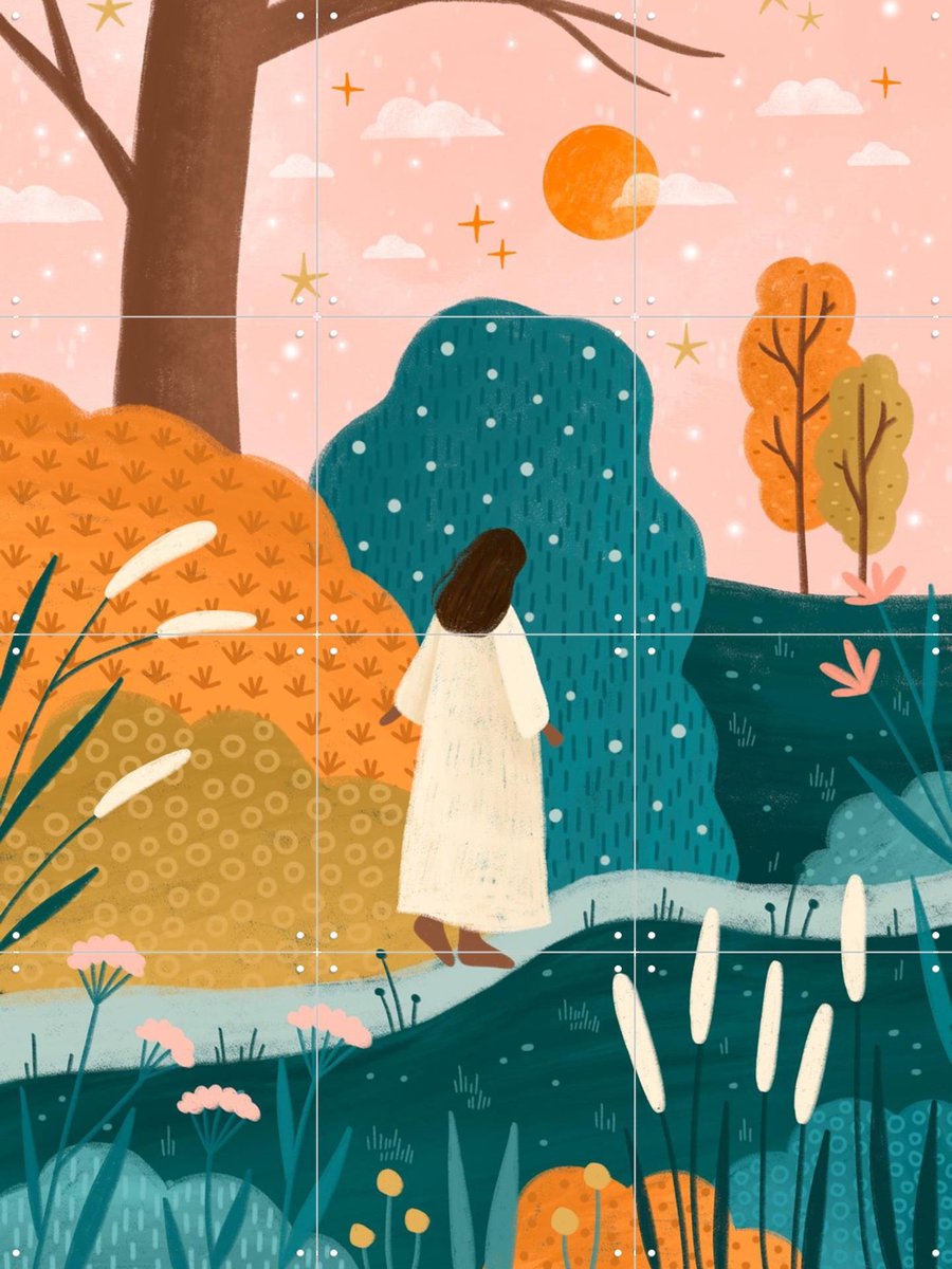 IXXI Wander In Wonder, Bea Müller & Various - 60 x 80 cm - Gratis ophangtool - Grote wanddecoratie en posters - Fantasierijk, Kleurrijk, Speels