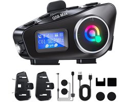 Q58 Max Bluetooth-Headset Voor Helm IP65 Waterdicht - FM-Radio Micro SD-Kaart Walkie-Talkie 1000 mAh 25 Uur Muziek - Voor Motorrijden Fietsen En Skiën