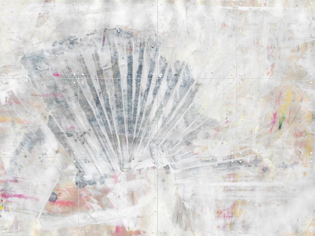 IXXI Abstract Shell Painting, Annick & Various - 80 x 60 cm - Gratis ophangtool - Grote wanddecoratie en posters - Speels, Abstract, Kwaststreken
