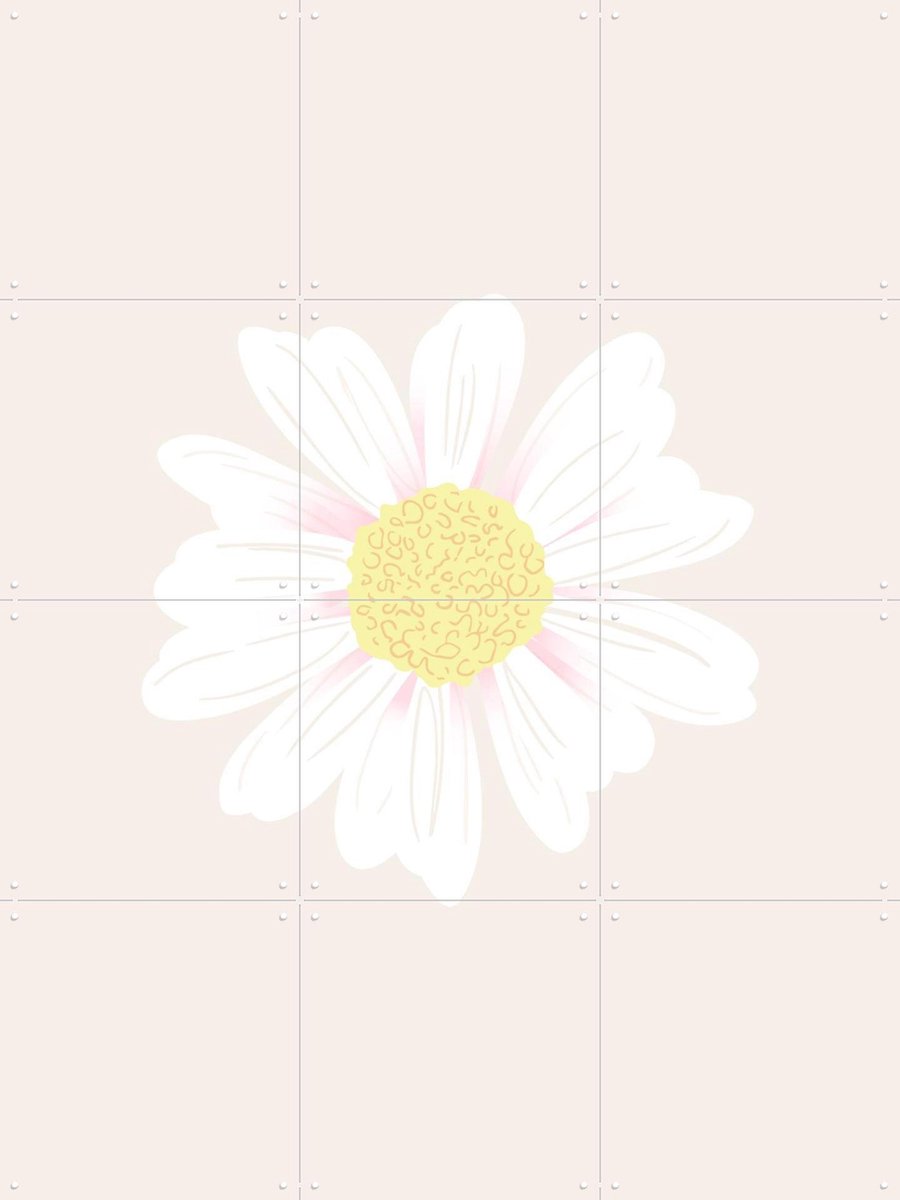 IXXI Daisy Blossom Beige, Palmartprints - 60 x 80 cm - Gratis ophangtool - Grote wanddecoratie en posters - Illustraties, Slaapkamer, Gang, Woonkamer
