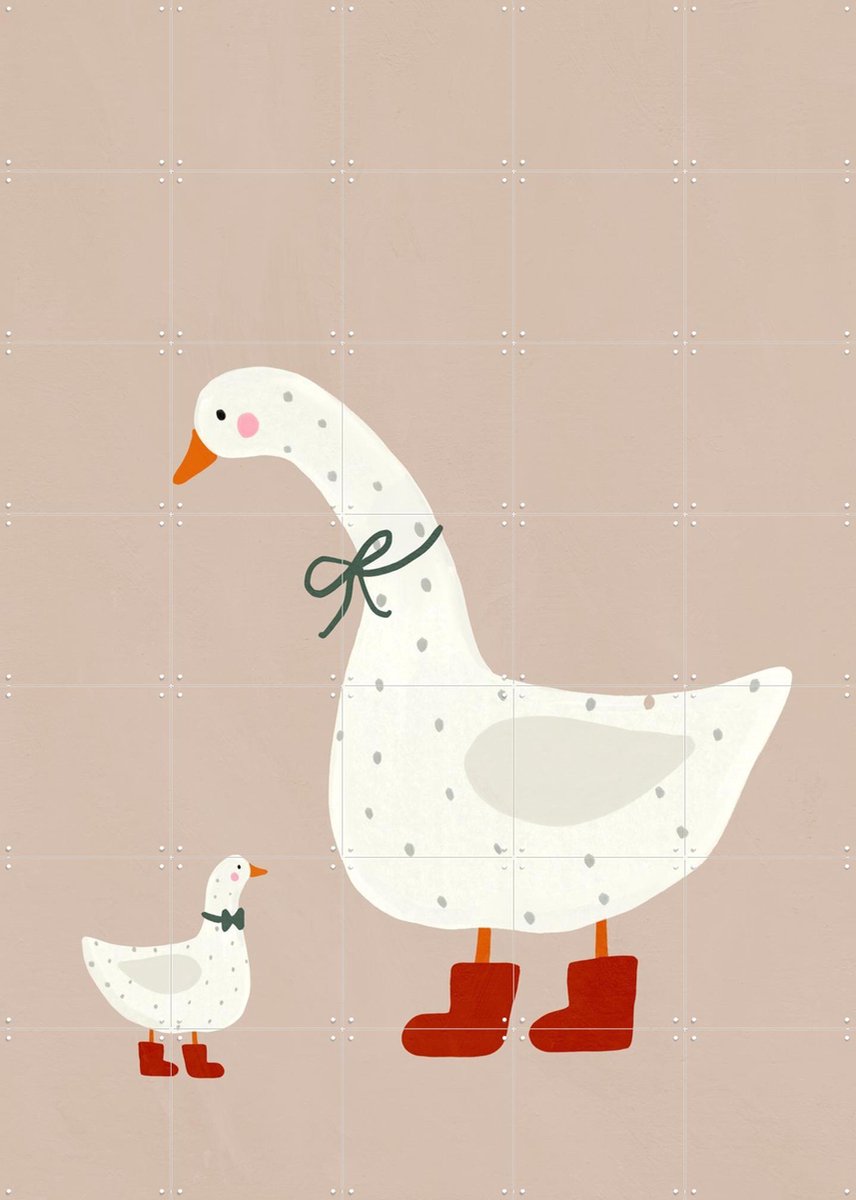 IXXI Goose And Gosling, Treechild & Various - 100 x 140 cm - Gratis ophangtool - Grote wanddecoratie en posters - Pop art, Illustraties, Speels