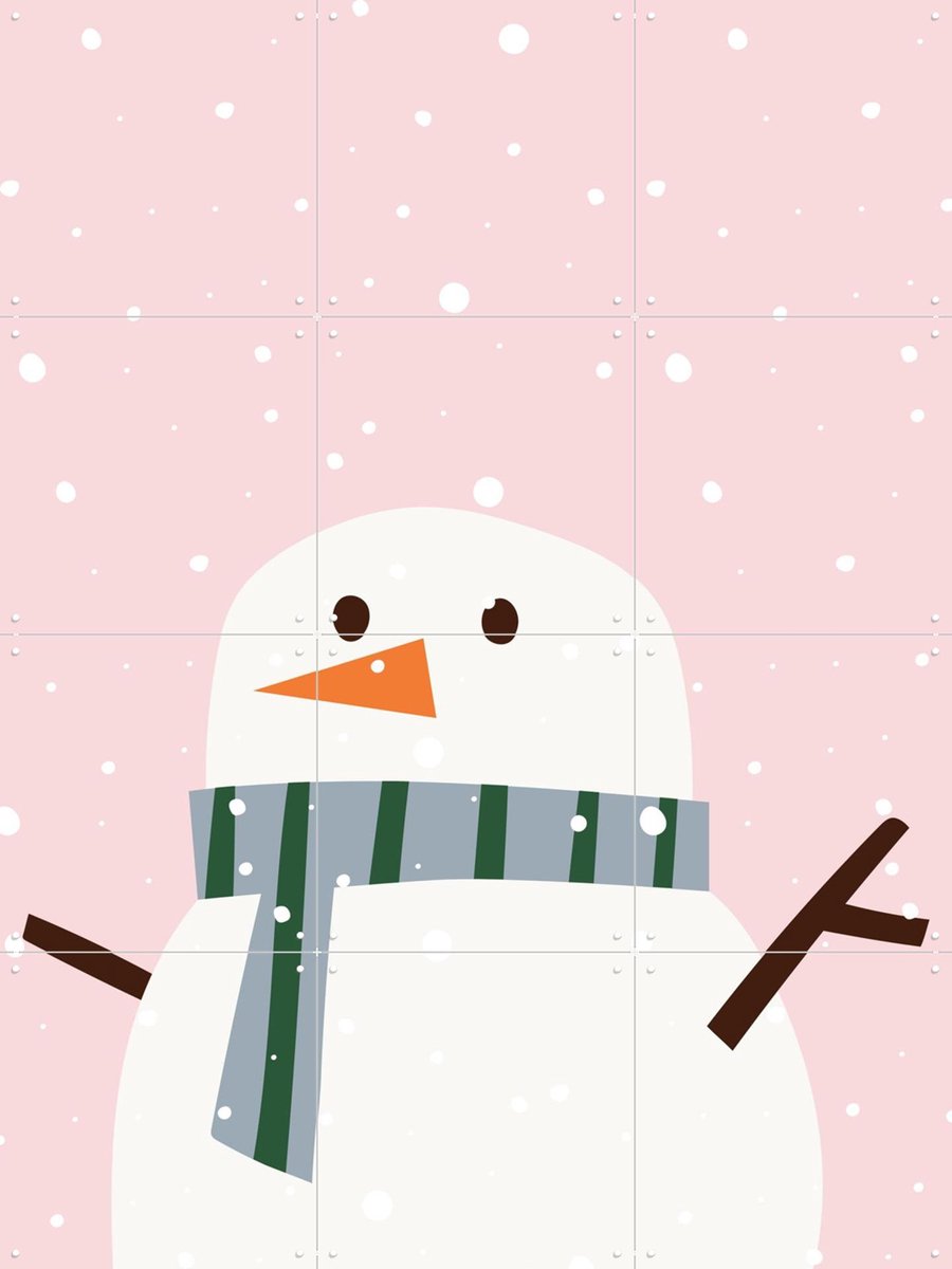 IXXI Sneeuwpop, Ohkimiko & Various - 60 x 80 cm - Gratis ophangtool - Grote wanddecoratie en posters - Cartoonesk, Speels, Illustraties, Kleurrijk
