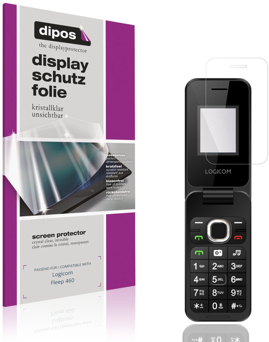 dipos – 4x Beschermfolie geschikt voor Logicom Fleep 460 | Krasbestendige & heldere Screenprotector Ultra-Thin