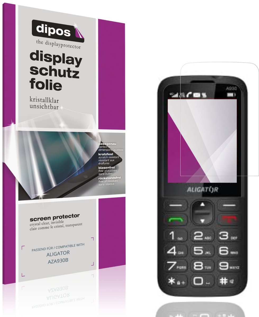 dipos – 4x Beschermfolie geschikt voor ALIGATOR AZA930B | Krasbestendige & heldere Screenprotector Ultra-Thin