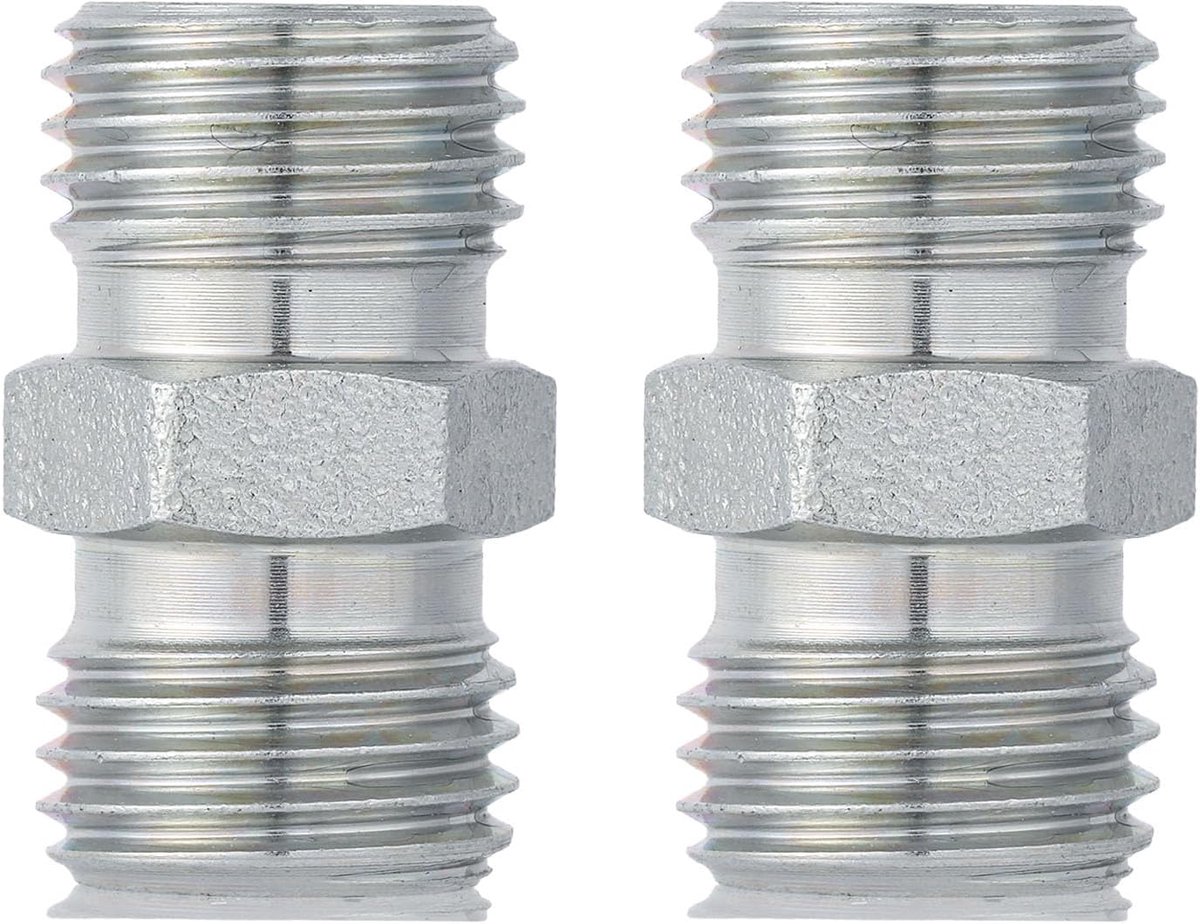 2st M14 naar M14 Hydraulische Adapterfittingen, Hydraulische Slang van Koolstofstaal Geschikt voor de Meeste Minigraafmachines