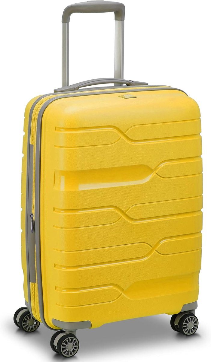 SnelShoppen - Trolley Expandable Geel 55 cm - Ultra Licht Polypropyleen - 40 Liter - Met TSA Slot - Reis Koffer Voor Vakantie, Weekendje Weg, Zakenrei