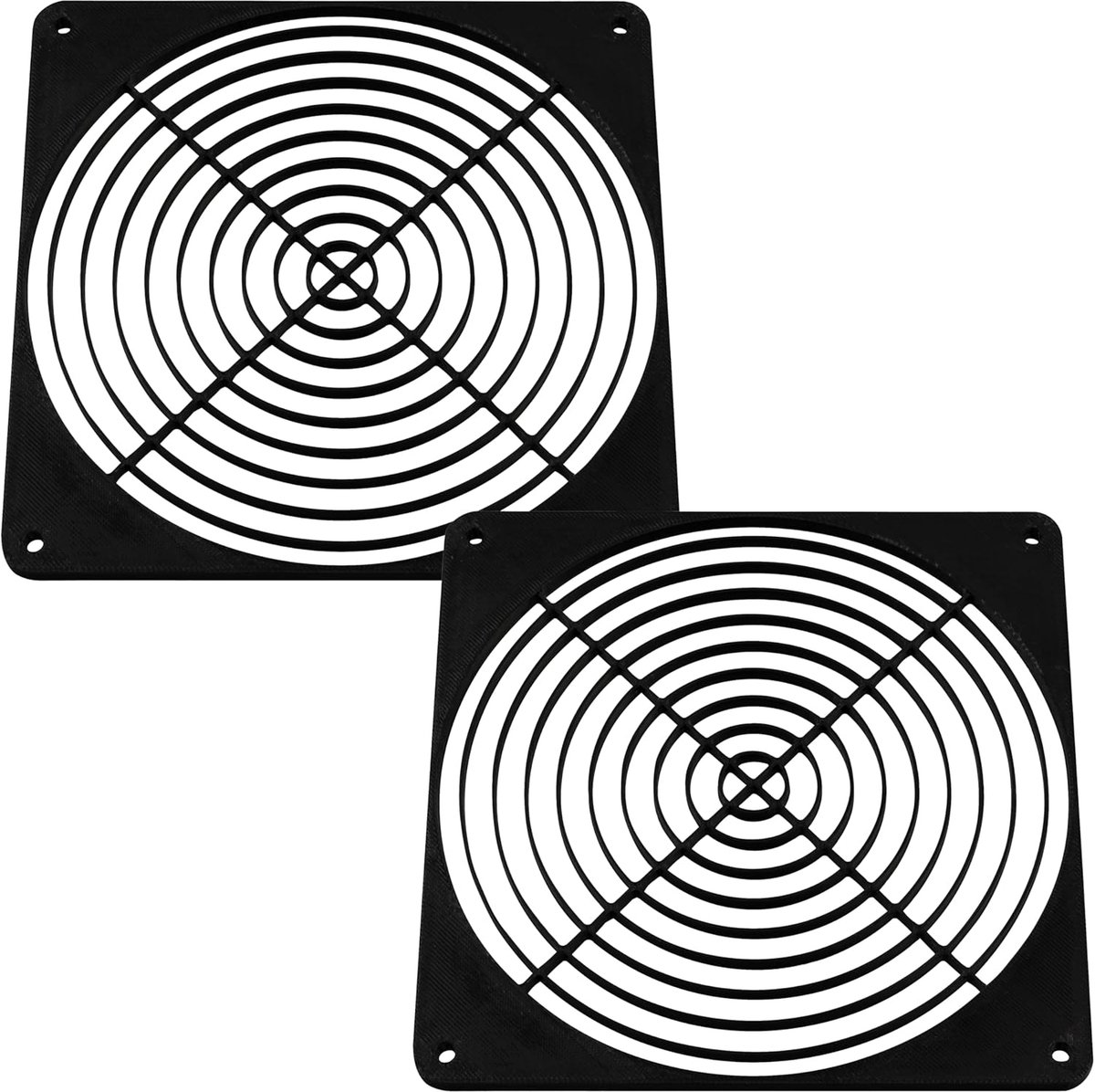 - Set van 2 kunststof ventilatorroosters 140x140 mm voor pc printers audiovisuele apparaten en multimediaprojectoren | kleur zwart