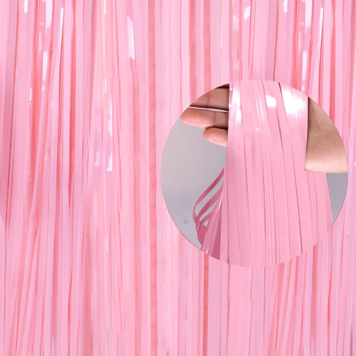 Deurgordijn Gordijn Licht Roze Gender Reveal Versiering Babyshower Deur Folie Gordijn Versiering - 100 * 200 Cm