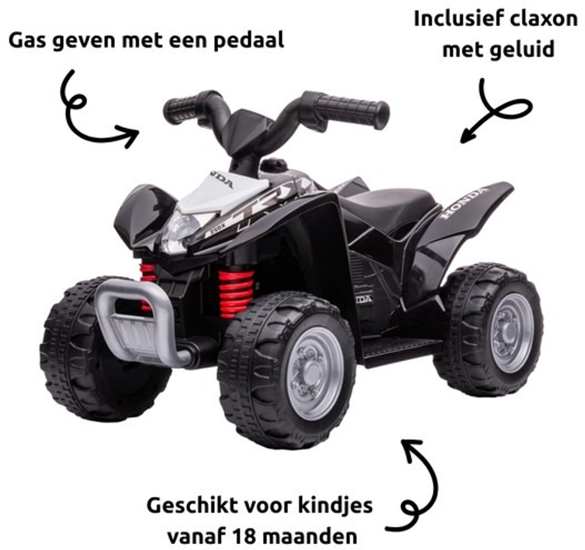 Eco Toys - Honda Elektrische Kinderquad - Blauw - Met Claxon & Gas Pedaal - Snelheid 2,8 km/u - Vanaf 18 Maanden - Max. 25 kg — afbeelding 3