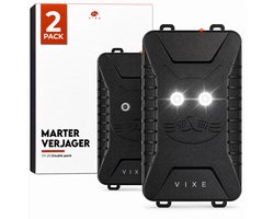 VIXE Marterverjager Auto & Outdoor - Steenmarter Verjager Auto & Huis - Anti Marter voor Auto zonder Marterspray - Marterverjager op Batterijen of 12V - Muizenverjager & Ratten Verjager - Pest Repeller - 18-36 kHz - 2 LED - 2 Stuks