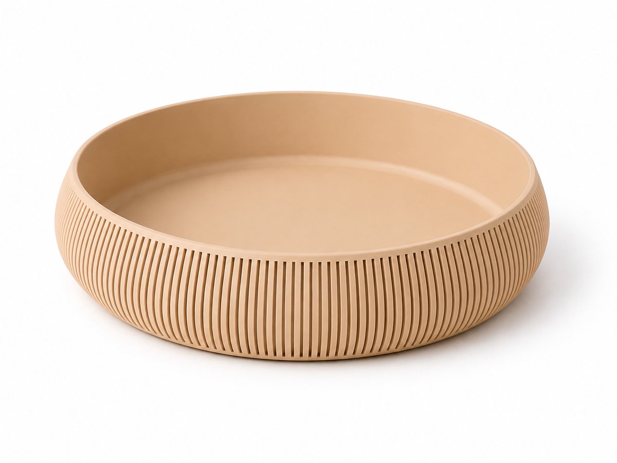 Geribbelde ronde schaal – 3D-geprinte decoratieve schaal