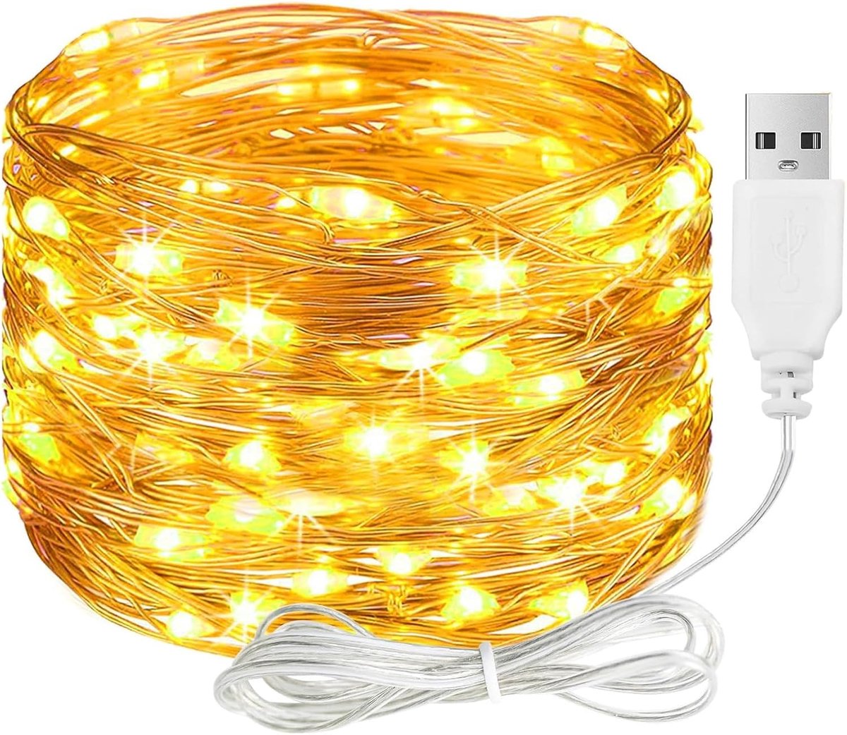 Lichtslinger 4M - 40 LED in koperdraad - waterdicht warmwit - ideaal voor bruiloften - SnelShoppen