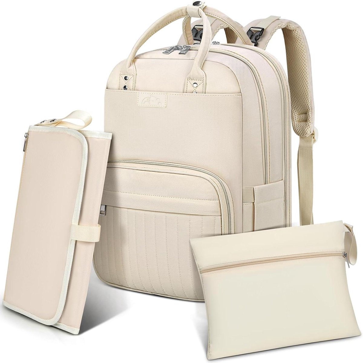 Luierrugzak Baby - Babytas Luiertas - Onderweg Luiers Vershonen - Met Kinderwagenriemen - 21 x 31 x 44 cm - Zwart