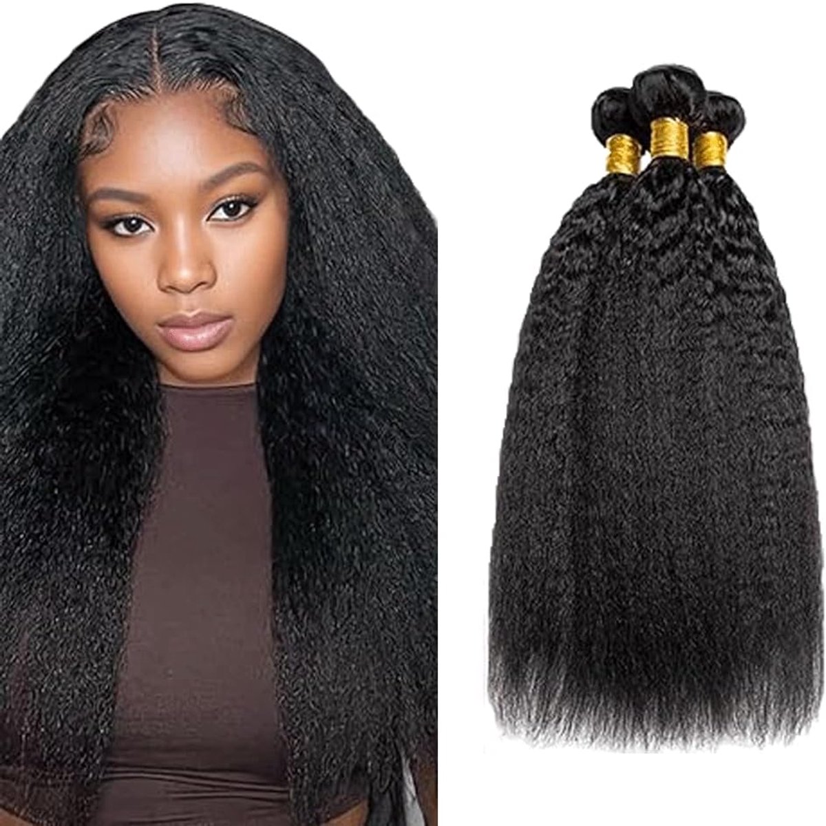 Straight Peruik Dames Bundles Human Hiar Unprocessed Brazilian Virgin Human Hair Extensions #4 Chocolate Brown Bundle With Minimal Shedding For Women 20 22 24 Inch