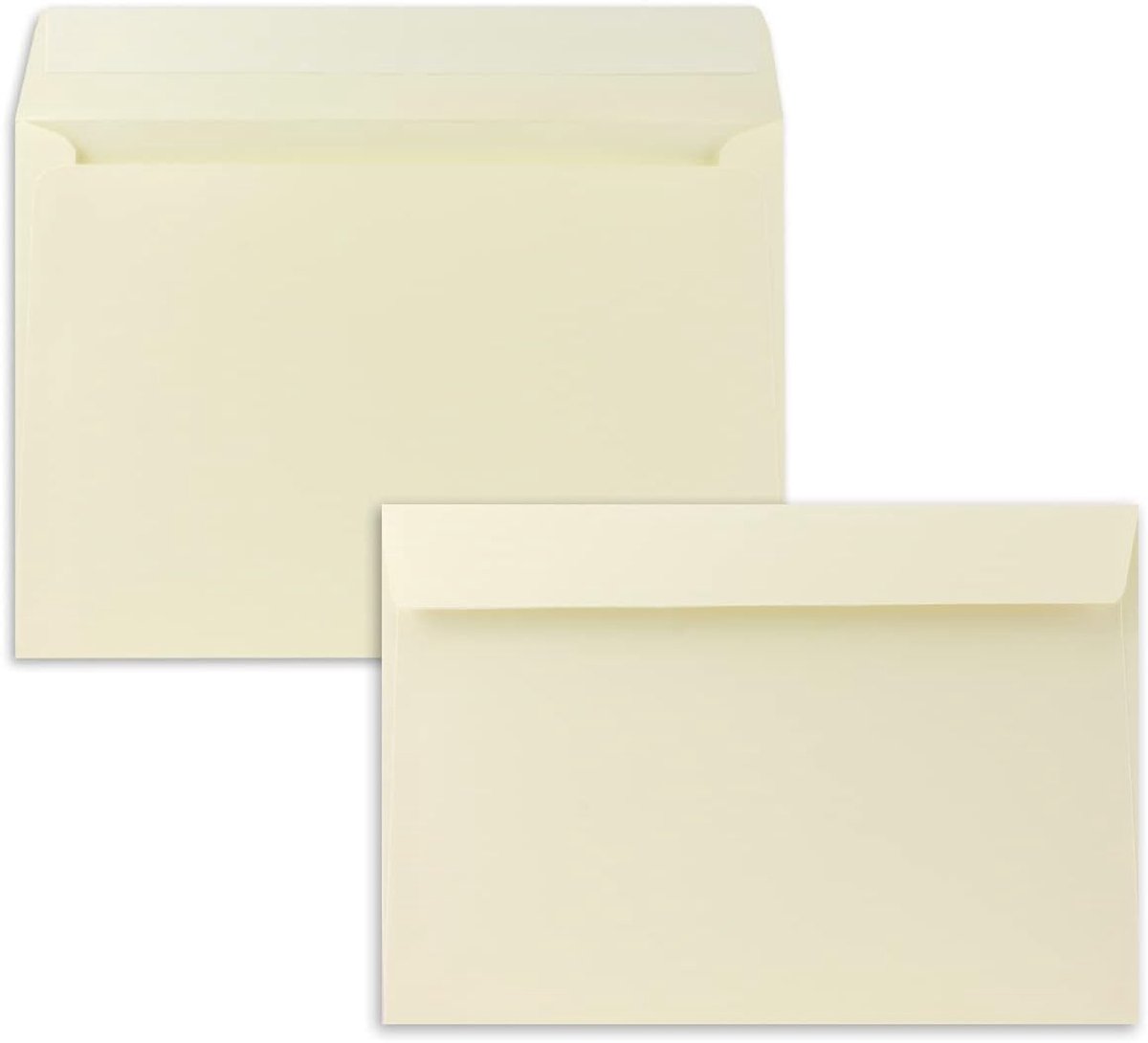 50x Enveloppen DIN C5 Vanille (Crème) - 16,2 x 22,9 cm - Zelfklevend - Edele enveloppen voor grote uitnodigingen en kaarten voor verjaardag of bruiloft