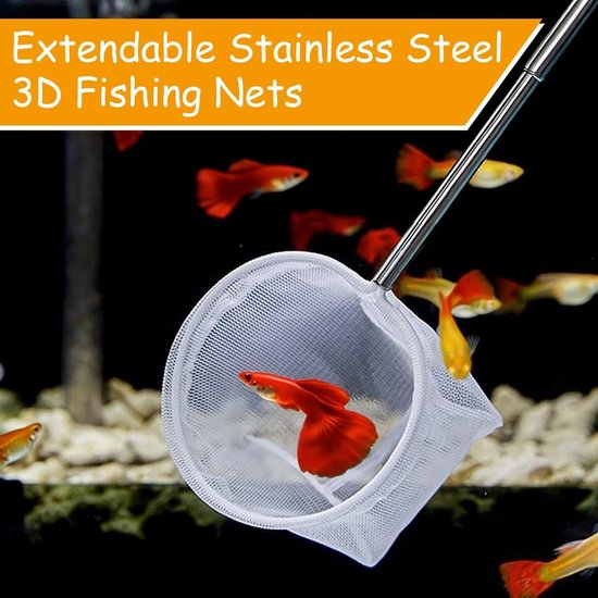 Aquarium, 2 stuks Betta Visnet Lange Handvat Fish Tank Quick Catch Mesh Fijn Mesh Klein Visnet Uitschuifbaar Handvat voor het vangen van Kleine Vissen of Puin — afbeelding 2
