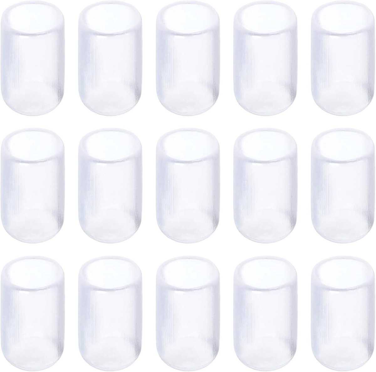 50 Pack Schroefdraad Protector Cover Rubberen eindkappen, [voor schroef, bout, staaf eindkap] - 3/8" (9mm) ID/Transparant