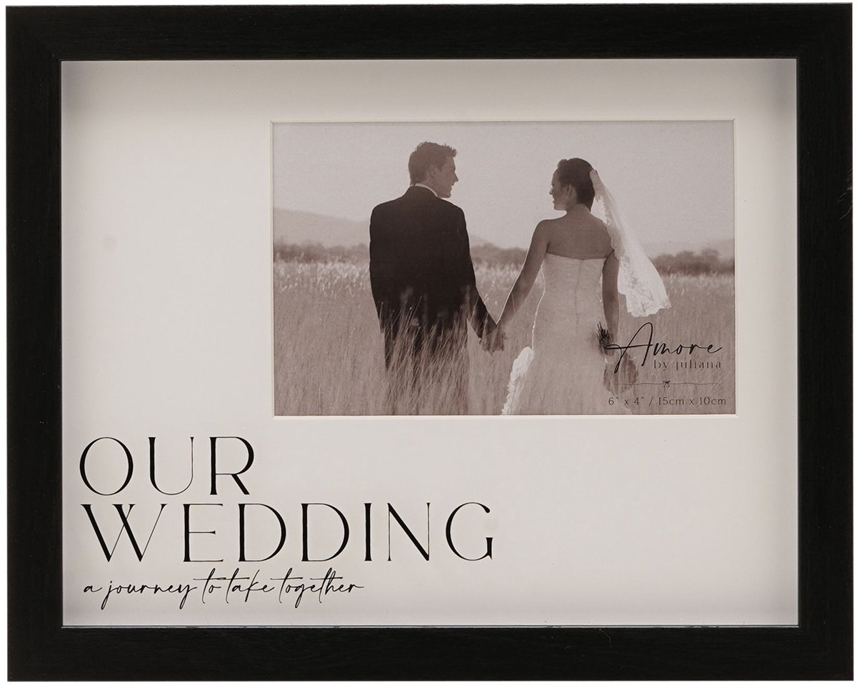 Amore by Juliana fotolijst trouwdag bruiloft our wedding frame Zwart