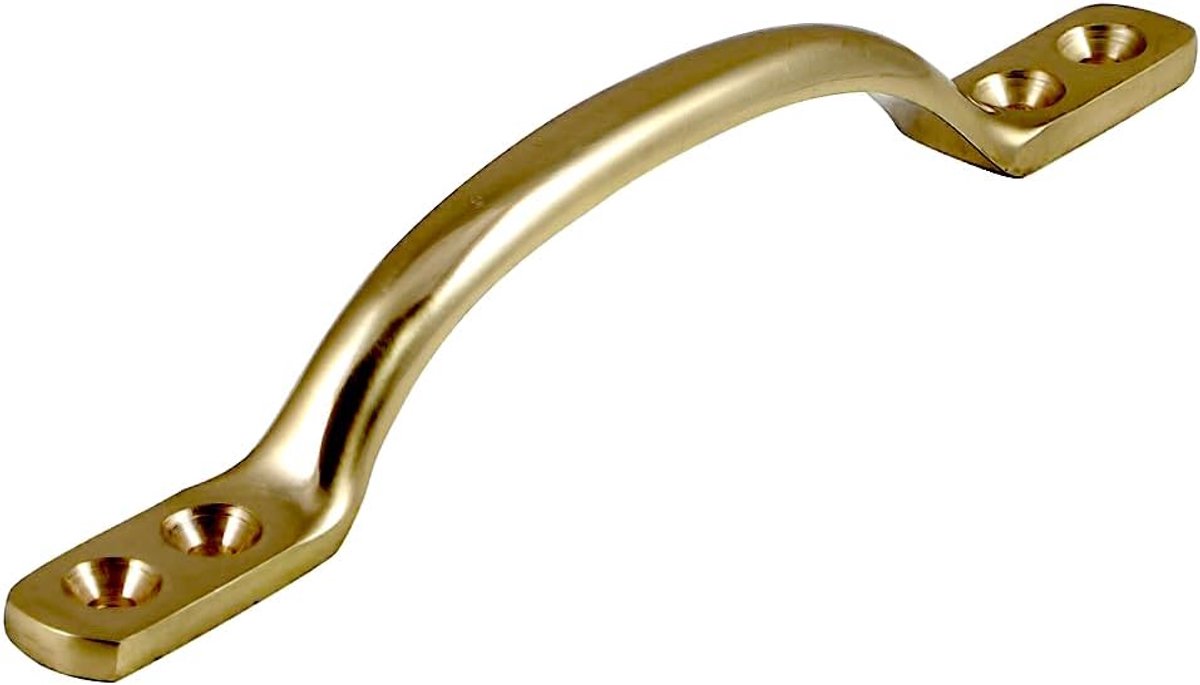 Hardware BH01898 125 mm slijpgreep voor montage aan de voorkant - massief messing, wit