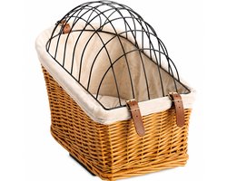 Sello! hondenfietsmand – fietsmand voor hond – fietskorf – achterop – kussen – deksel – kleine honden – L50 × B32,5 × H43 cm