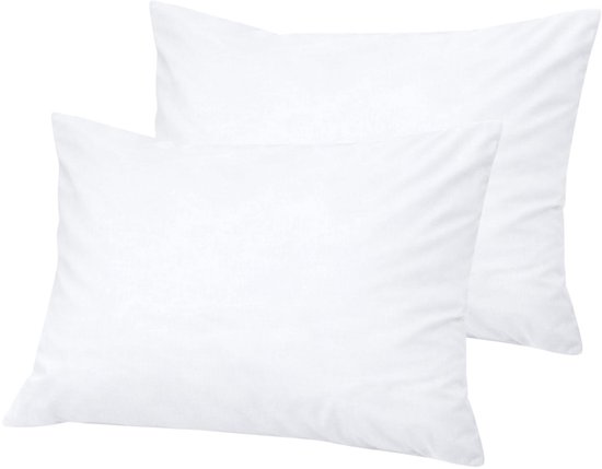 Set van twee witte kussenslopen van 60x70 cm van 100% katoen.