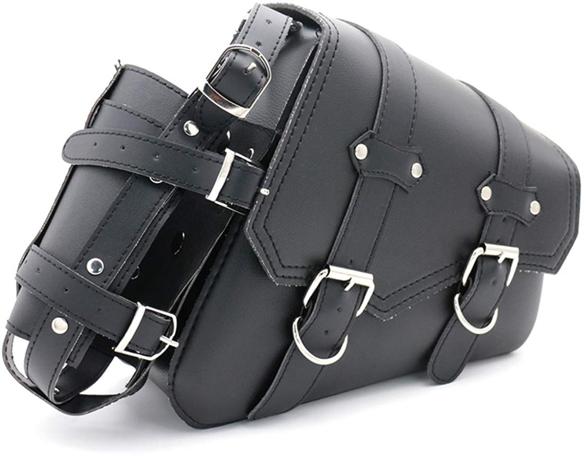 SnelShoppen - Universele Motor Saddle Bags, PU Leer, Ruime Motor Zijtassen, Waterdichte Zadeltas (Rechts) voor Motorfiets