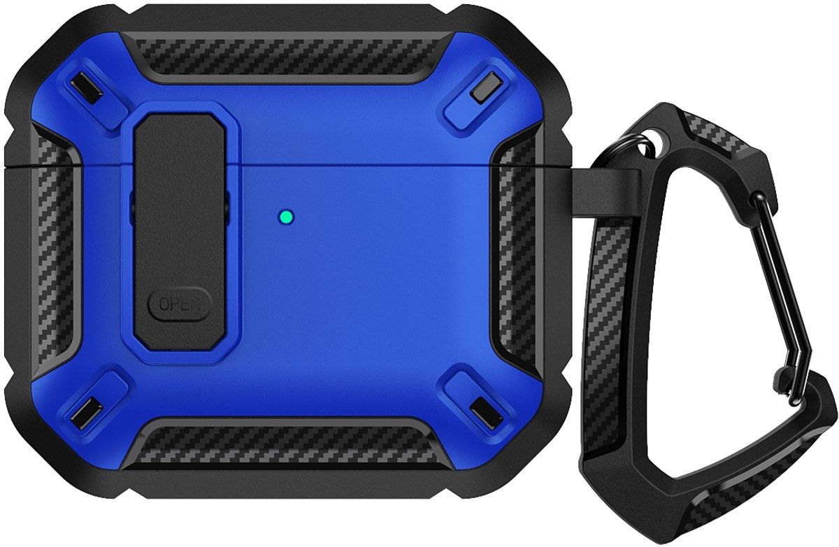 Mobigear Hoesje geschikt voor Apple AirPods 4 Hardcase Hoesje | Mobigear Armor Clip - Blauw